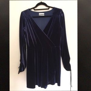 Urban Outfitters- Midnight Blue Velvet Romper